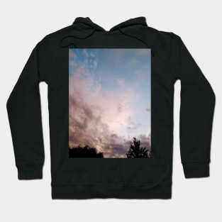 Pink Blue Grey Sky Hometown Clouds Trees And Sky Hoodie